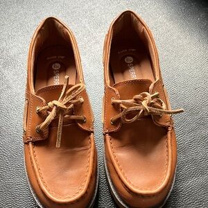 Sperry Women’s Cognac Leather Boat Shoes - Lace-Up Deck Sneakers
